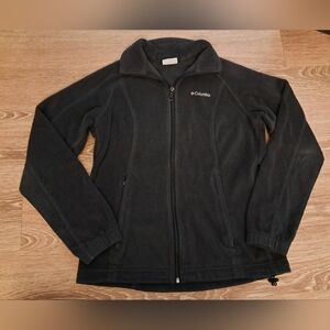 Columbia Womens Black Full-Zip Fleece Jacket With Pockets Small